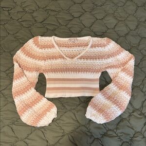 Willow & Wind Pink and Cream Knit Sweater
